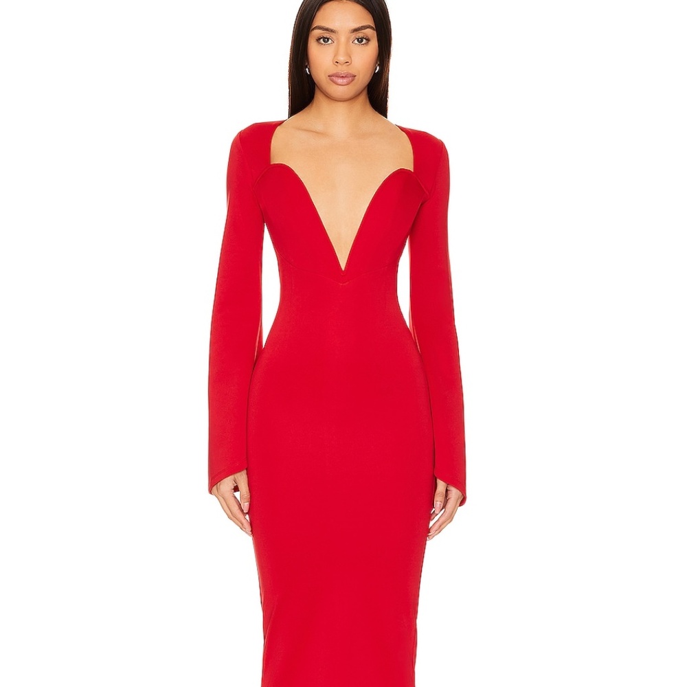 Khanums K'dore Dress red maxi Long sleeve